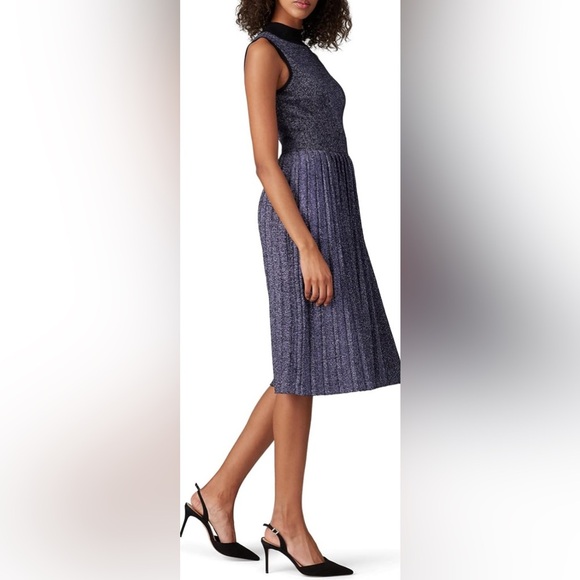 Kate Spade New York Purple Metallic Sweater Dress Pleated Skirt size Small - Picture 2 of 13